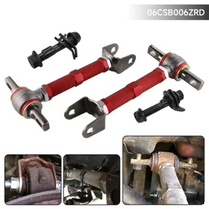Rear Adjustable Camber Kit For 02-06 Acura RSX 01-05 Honda Civic +Fitting Red - Picture 1 of 9