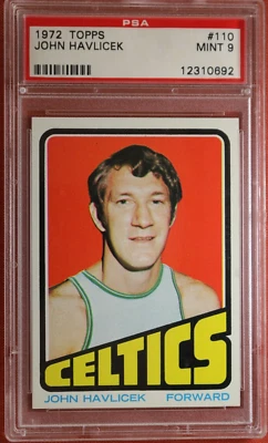 1972 Topps basketball card JOHN HAVLICEK #110 PSA 9 MINT (INCREDIBLY RARE CARD) - Image 1 of 2