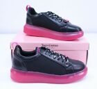 NEW Juicy Couture Fashion Sneaker 8.5 Lace Up Shoe Hot Pink Black Demi WJ03733W 