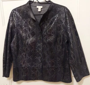 Chaqueta Chico Damas Talla 1 (8-10) Negra Reversible Cuero Estampado Animal Nuevo sin Etiquetas - Imagen 1 de 14