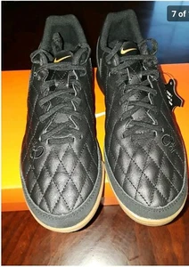 Nike Tiempo Ligera IV 10R Black and gold Shoes leather size 7men's, - Picture 1 of 6
