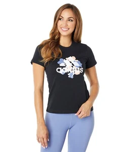 Adidas Floral Graphic T-Shirt Black Size S - Picture 1 of 1