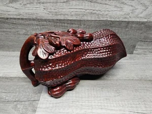 Baratija o joyero de madera de caoba tallada de 8" de calidad. J - Imagen 1 de 6