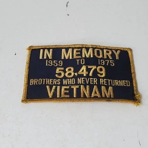 In Memory of 58,479 Brothers Never Returned Vietnam War Logo Embroidered Patch - Picture 1 of 5