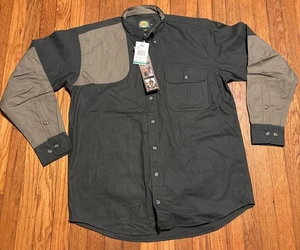 Cabelas Shooting Shirt Size Large Tall Hunter Green Sage Button Long Sleeve New - Picture 1 of 7