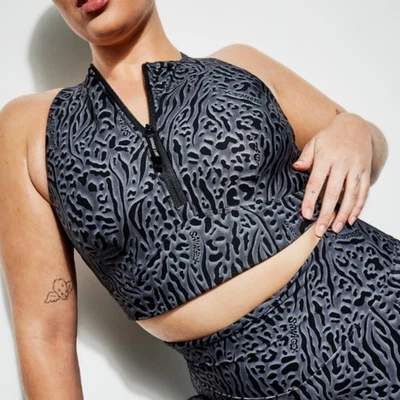 Savage X Fenty Locked & Lifted Half Zip Medium Impact Sports Bra XL Workout - Image 1 of 4