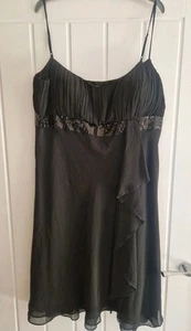 Debenhams Debut Ladies Black Fit & Flare Cocktail Dress - Size 18 - Picture 1 of 5