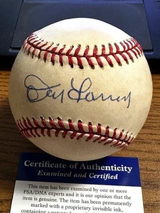 DON LARSEN SIGNED AUTOGRAPHED OAL BASEBALL!  Yankees, Giants!  PSA! - Picture 1 of 2