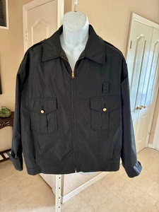 Horace Small Black Nylon Security Jacket Full Zip Lightweight Epaulettes L - Picture 1 of 5