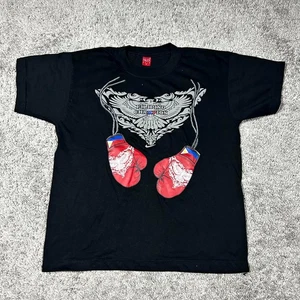 De Colección Años 90 Yalex Dorado Campeón Filipino Guantes de Boxeo Camiseta Para Hombre M Negro Retro - Imagen 1 de 6