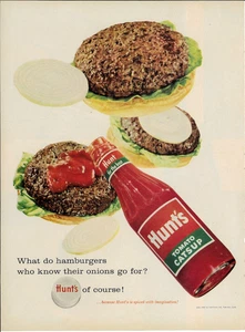 1958 CACCIA Pomodoro Catsup Ketchup Hamburger Stampa Rivista Vintage Pubblicità - Foto 1 di 1