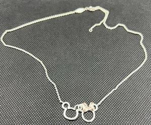 Disney versilberte Mickey Minnie „Forever Yours „7,5“ bis 9,5“ Kette Halskette - Bild 1 von 4