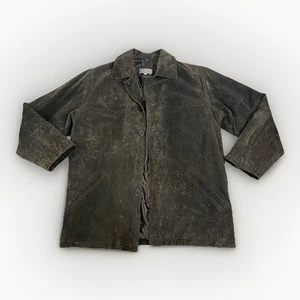 Vintage 90s Y2K Tribute Genuine Suede Leather Jacket Size Mens Medium Brown - Picture 1 of 5