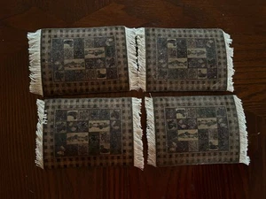 Woolrich Fish Nature Ducks Miniature Rug Coasters The Woolrich Collection - Picture 1 of 3