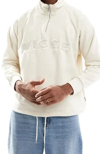 NICCE Sweatshirt 1/4 zip embroidered logo Off White size XL 50% Off - Picture 1 of 4
