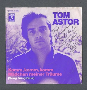 Sobrecubierta firmada por Tom Astor 45 Record - Imagen 1 de 1