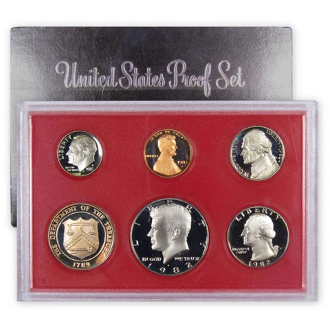 1982 Proof Set U.S. Mint Original Government Packaging OGP Collectible Cover