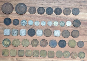 lot of 48 old British Ceylon coins - Copper, nickel, silver etc collection - Picture 1 of 17