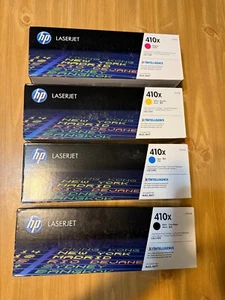 Lot de 4 cartouches de toner HP 410X CF410X-CF411X-CF412X-CF413X (B-C-Y-M) neuves - Photo 1/8