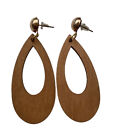Large Tribal African Wood Custom Laser Cut Carved Brown Earrings   13 Options