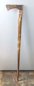Vintage Zakopane Holz Beil Foral Dekor Gehstock Stahlspitze 34" - Bild 1 von 13