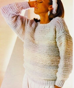 Rundhals Damen Odd Pins Gebürstet Grobstrick Muster 30-40 Zoll Brustumfang - Bild 1 von 1