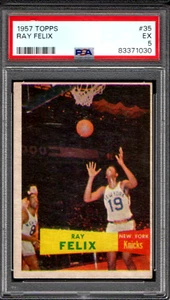 1957 TOPPS #35 RAY FELIX ROOKIE SP NEW YORK KNICKS 030 - PSA VG-EX 4 - CLEAN - Picture 1 of 2