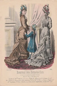 Gravure Mode n°4092 Journal des Demoiselles 1877 Signé - Imagen 1 de 1