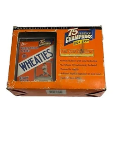 Wheaties 24K Gold Signature 75 Years of Champions Lou Gehrig Cereal Box Mini - Picture 1 of 9