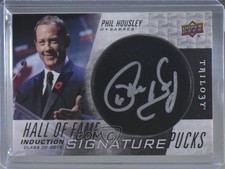 2017-18 Upper Deck Trilogy Hall of Fame Signature Pucks Phil Housley Auto HOF
