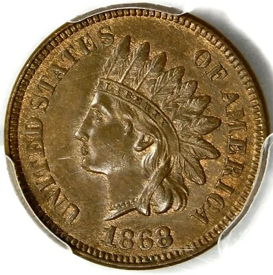🟢CAC🟢🟤❤️‍🔥🤎💃😍 PCGS MS64 BN 1868 INDIAN HEAD CENT - Image 1 of 3