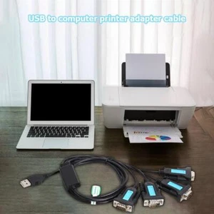 4 Port USB to RS232 DB9 Serial Adapter Male A Converter Cable with PL2303 Chip - Afbeelding 1 van 7