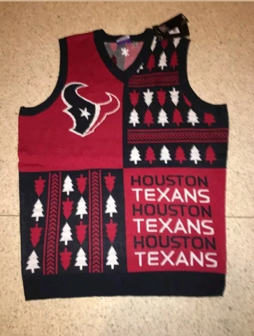 NWT NFL HOUSTON TEXANS MENS UGLY CHRISTMAS SWEATER VEST Sz Small Cover