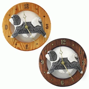 Havanese Wood Clock Grey/White - Picture 1 of 1