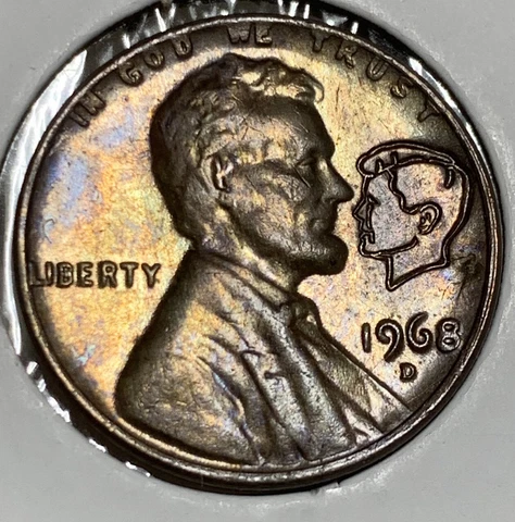 Kennedy 1968-D Counter Stamp Lincoln Memorial Cent Cover