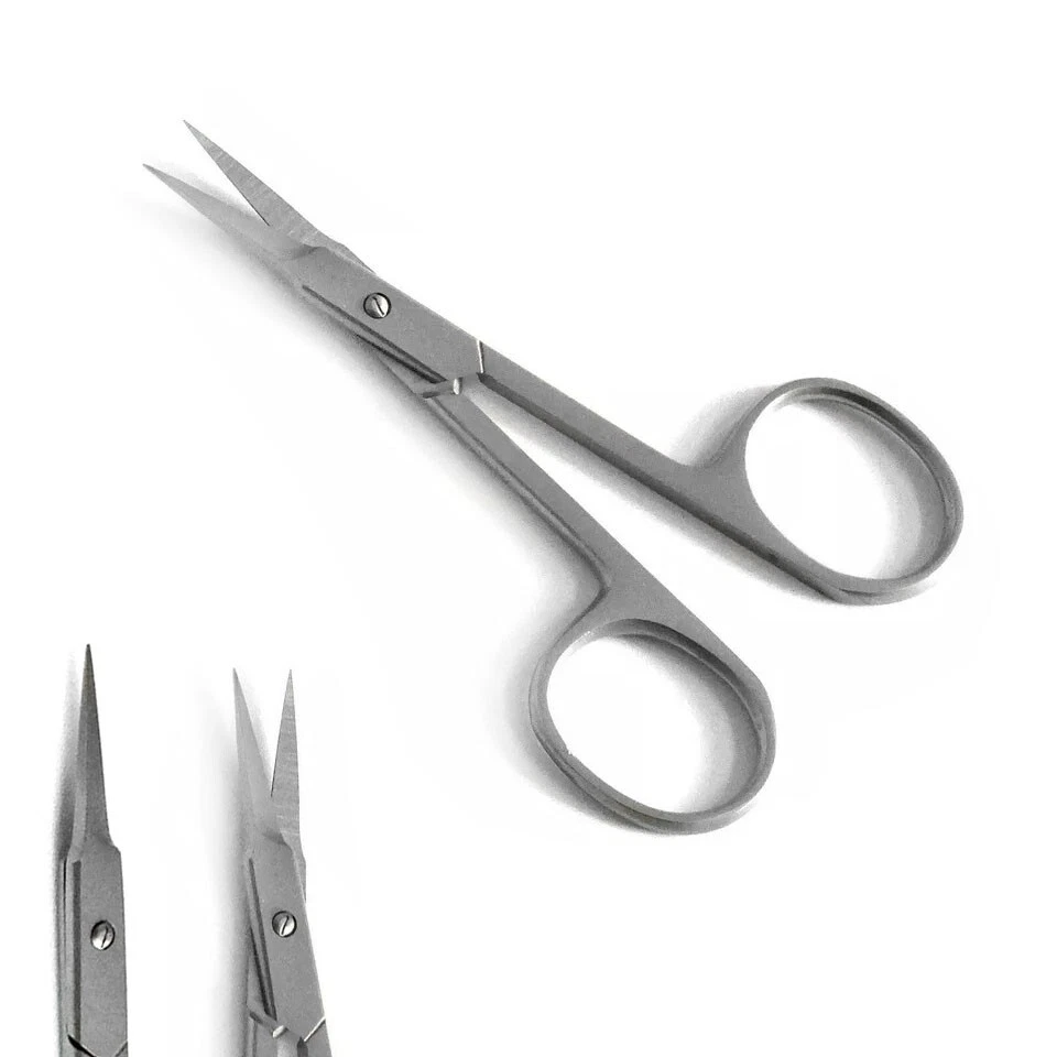 Professionale Sharp Punta Curvata Cuticole Nail Forbici Freccia Acciaio Argento - Immagine 1 di 1
