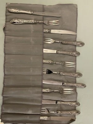 Set Argento 800/1000 Dolce : 6 Forchette E 6 Coltelli  - Immagine 1 di 4