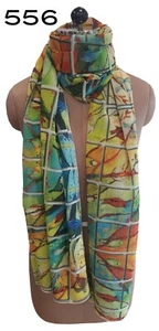 Nuevo Bonito Estampado Artístico Para mujeres/Damas Primavera/Verano Bufandas/Estolas Grandes - Imagen 1 de 2