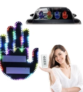 Hand Gesture Light Car Finger Light Led Funny Back Window for Car with Remote - Picture 1 of 6