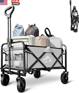 Collapsible Wagon Cart Foldable Portable Heavy Duty Folding Beach Wagons, Outdoo - Picture 1 of 7