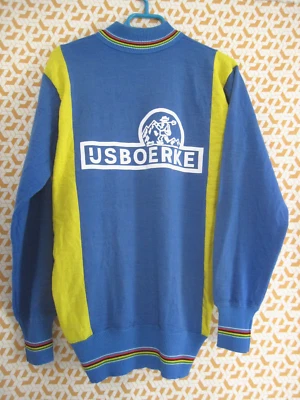 Veste cycliste ijsboerke 70'S vintage 80 % laine et 20 % Acrylique jersey - L - Photo 1/4
