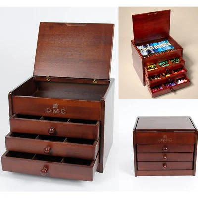 DMC Wooden Collectors Box Includes 1x Skein of all 120 Stranded Cotton Threads - Image 1 of 4