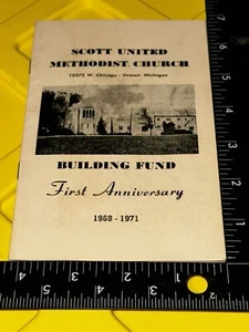 Folleto Scott United Methodist Church Building Fund Primer Aniversario 1971 - Imagen 1 de 3
