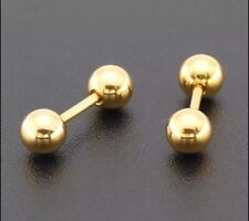 Surgical Steel Balls Barbell Stud Earrings Screw Ball Back Piercing *UK*
