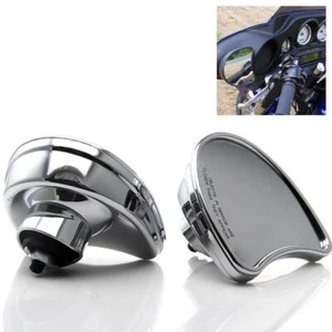 Chrome Batwing Fairing Mount Side Rear Mirrors For Harley Electra Glide 96-13 CT - Picture 1 of 4