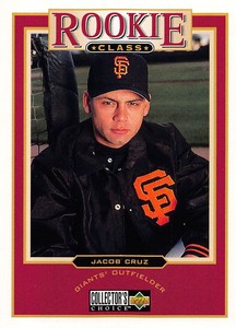 Jacob Cruz 1997 Collector's Choice 9  San Francisco Giants Rookie Baseball Card