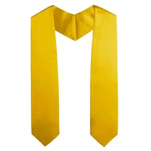 Unisex Adult Plain Graduation Stole for Academic Commencements 60'' long Gold - Picture 1 of 7