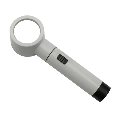 Handlupe mit 50 mm Durchmesser mit Beleuchtung 6X Vergrößerung weiß - Bild 1 von 2