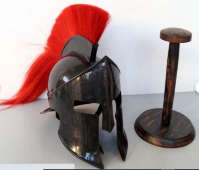 Casco de película Great King Casque Spartan 300 totalmente funcional con soporte y pluma roja Foto 1 de 4