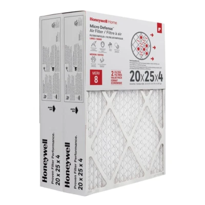 Honeywell 20 x 25 x 4 Pleated Air Cleaner Replacement Filter FPR 8 (2-Pack) NEW